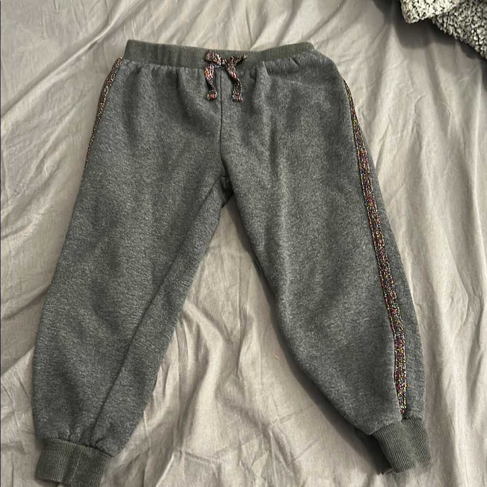 Betsey Johnson (5) glitter lined Sweatpants with Elastic Waist and Tapered Legs